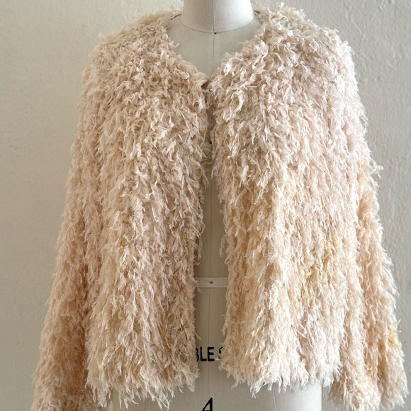 Shaggy cream cardigan bohemian festival jacket size s|m - Picture 7 of 10